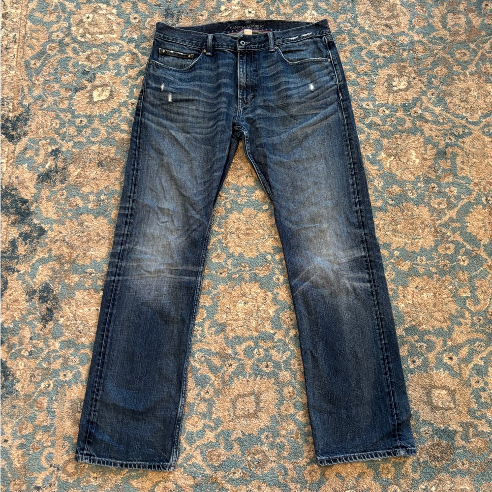 Banana Republic Men's Vintage Straight Blue Jeans Size 34 x 32 - Picture 2 of 7